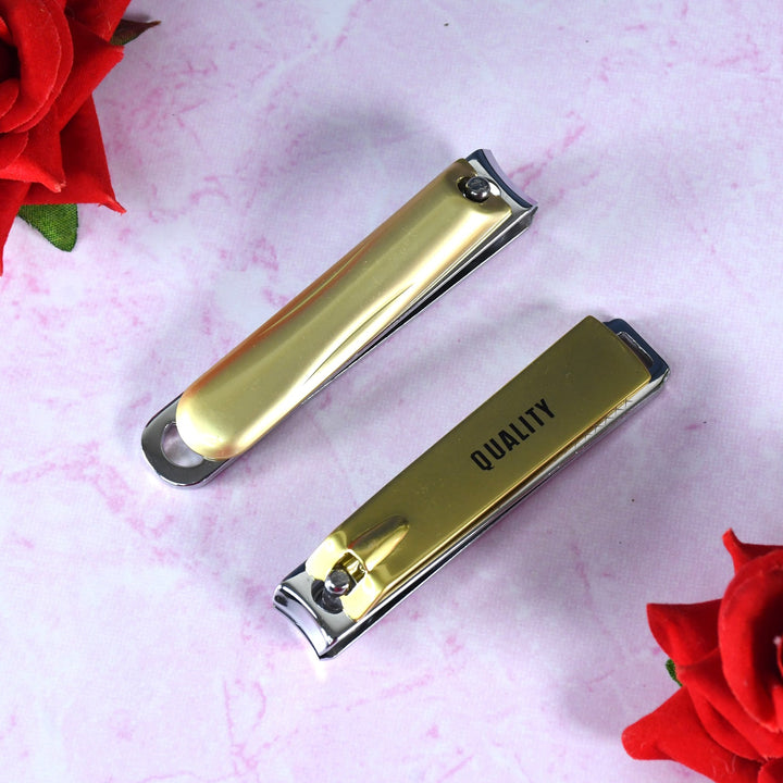 Stainless Steel Folding Portable Large Nail Clippers with Nail File (1 Pc / Mix Design) - TezCart