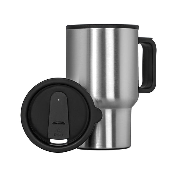 Stainless Steel Vacuum Glass Insulated Glass Coffee Cups (With Lid & Handle / 1 pc) Your Brand