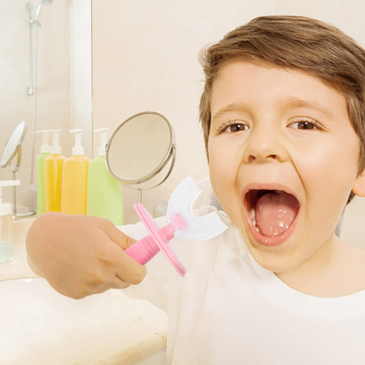 Kids U Shaped Toothbrush Children Baby Silicone Kids Toothbrush U Shaped Silicone Brush Head for 360 Degree Cleaning Suitable For 2-6 Years (1 Pc) Your Brand
