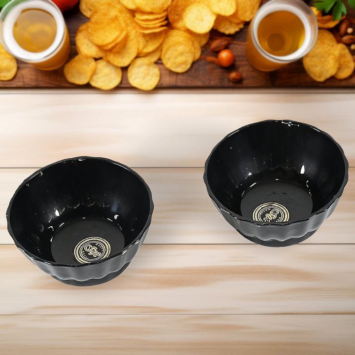 Ertiga Round Ceramic Bowl With Plastic leaf shape Serving platter Portable, Lightweight Breakfast, Serving Bowl | Highly Durable Material | Ideal for Rice, Pasta, Desserts Home & Kitchen Serving Bowl & platter (4 Pcs set) Your Brand