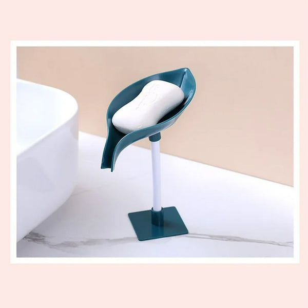 Soap Holder Leaf-Shape Self Draining Soap Dish Holder, With Suction Cup Soap Dish Suitable for Shower, Bathroom, Kitchen Sink Your Brand