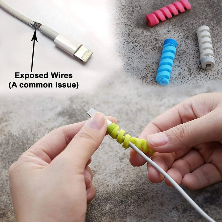 Spiral Charger Cable Protector Data Cable Saver Charging Cords Protective for All Universal  Cable Cover (Pack of 10) Your Brand
