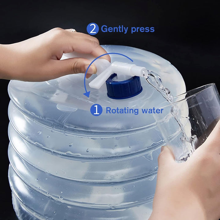 Outdoor Camping Collapsible Portable Water Container with Carry Handle Tap Valve Large Food Grade Your Brand