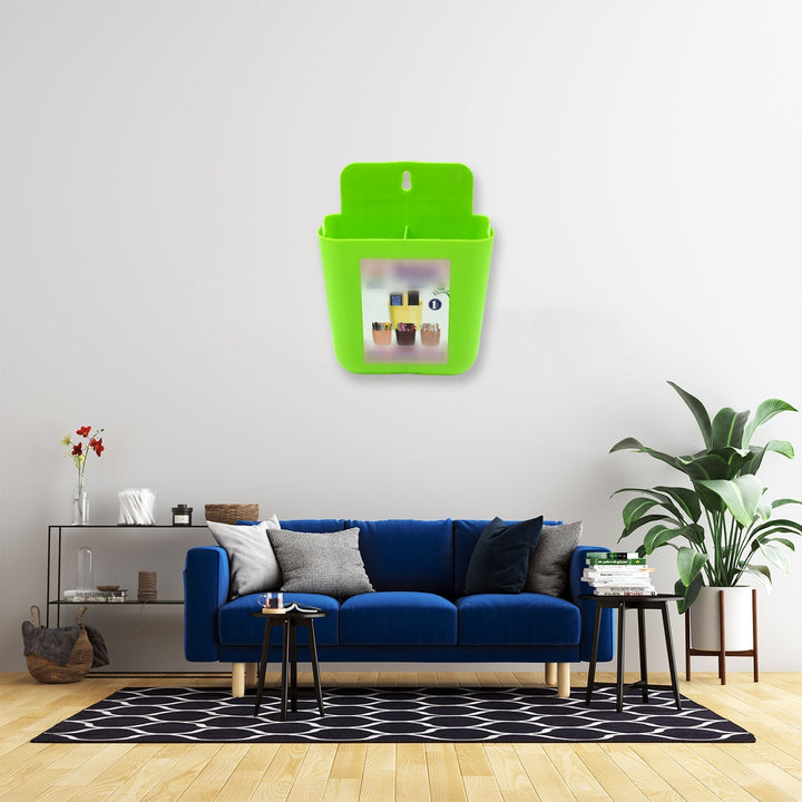 2-Section Multipurpose Wall Holder – Mobile, Remote & Makeup Brush Storage (1 Pc) Your Brand
