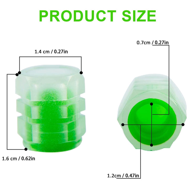 Tyre Valve Caps Luminous Glow Car Tire Air Stem Valve Cap Covers vaal cap ( 4 Pcs Mix Colour) - TezCart