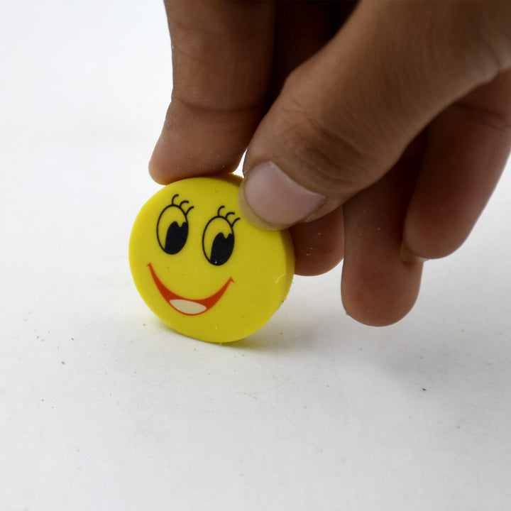 Cute Smile Emoji Erasers, Cute Smile Face Rubber Eraser Dentist Dental Clinic School Kid for School Going Kids/Birthday Party Return Gift Set (4pc Set) Your Brand