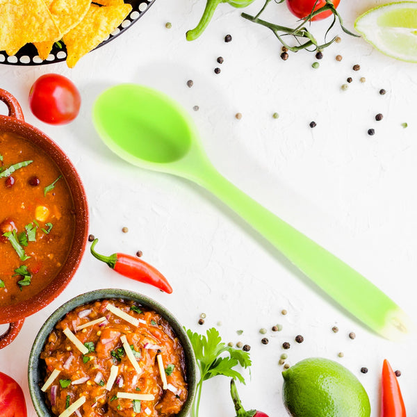 Multipurpose Silicone Spoon, Silicone Basting Spoon Non-Stick Kitchen Utensils Household Gadgets Heat-Resistant Non Stick Spoons Kitchen Cookware Items For Cooking (1 pc / 27 Cm) Your Brand