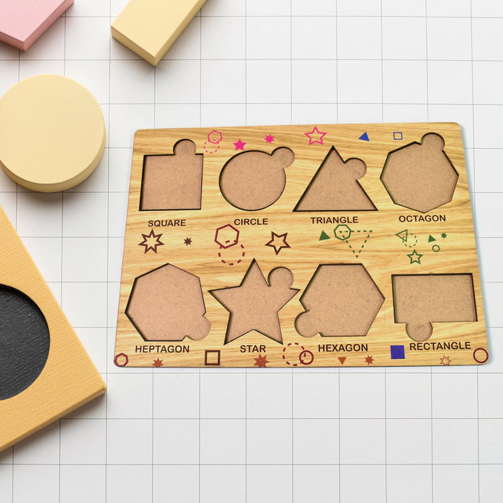 Wooden Triangles Puzzle Learning Educational Board (1 Set / 28×20 Cm) - TezCart