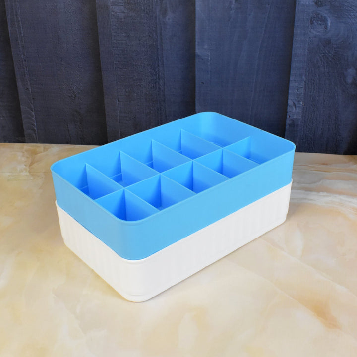Multi-Function Desktop Drawer Storage Box 10 Grid Underwear Socks Box (2 Pc Set) - TezCart
