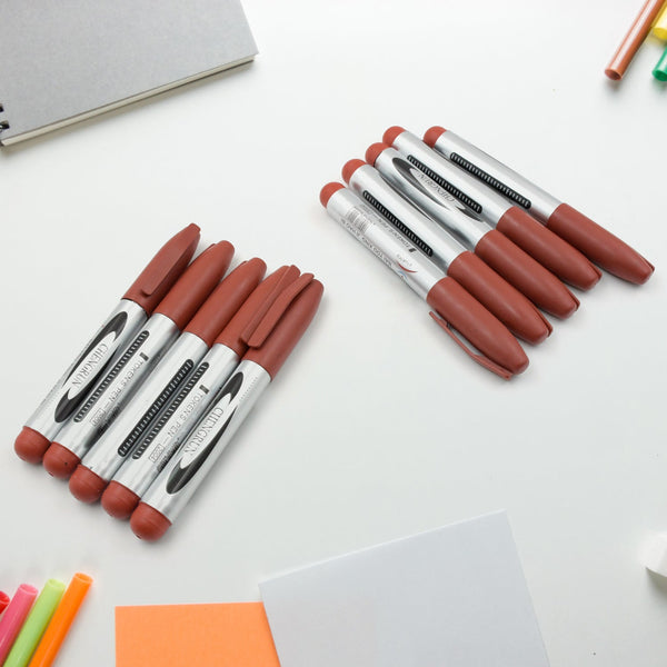 10Pc Marron Marker and pen used in studies and teaching white boards in schools and institutes for students (10 Pc Set) Your Brand