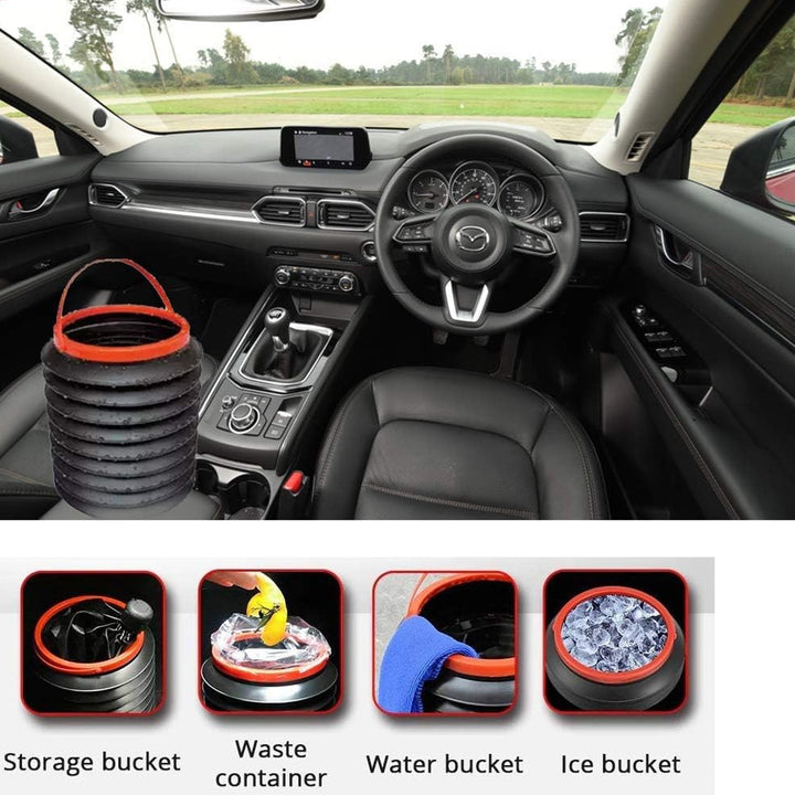 Foldable Storage Bucket, Water Container & Dustbin Multiuse Bucket For Home, Car & Kitchen Use Bucket - TezCart