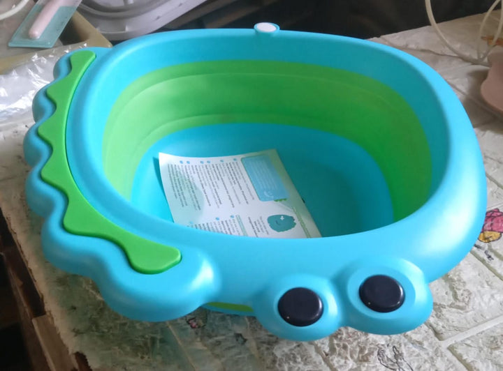 Frog Shape Wash Basin, Space Saving Multi Function Foldable Baby Wash basin Easy Clean Lightweight Thicken for Washing Face for Home (33×31Cm / 1 pc) Your Brand