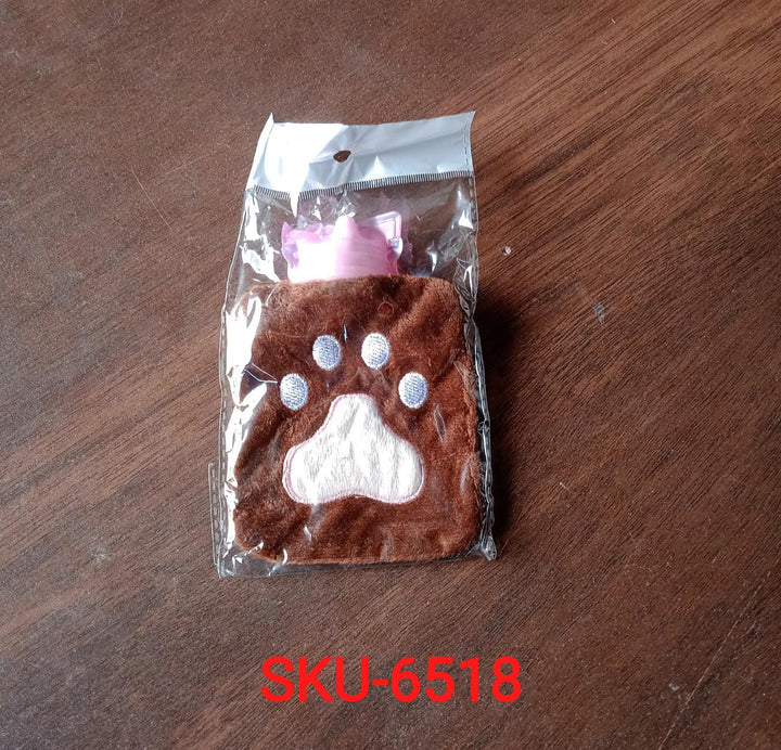 Paw Print Small Hot Water Bag with Cover for Pain Relief Your Brand