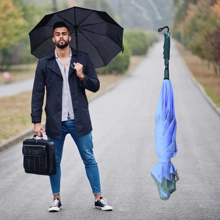 Travel Umbrella Windproof Umbrella Compact Folding Reverse Umbrella Unique Folding Umbrella (1 pc) Your Brand
