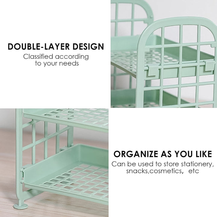 2Layer Foldable Plastic Small Storage Shelf / Rack (1 Pc / Mix Color) Your Brand