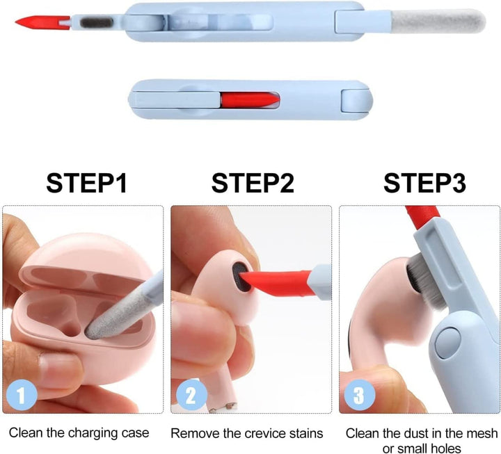 7 in 1 Electronic Cleaner kit, Cleaning Kit for Monitor Keyboard Airpods, Screen Dust Brush Including Soft Sweep, Swipe, Airpod Cleaner Pen, Key Puller and Spray Bottle   02 Your Brand