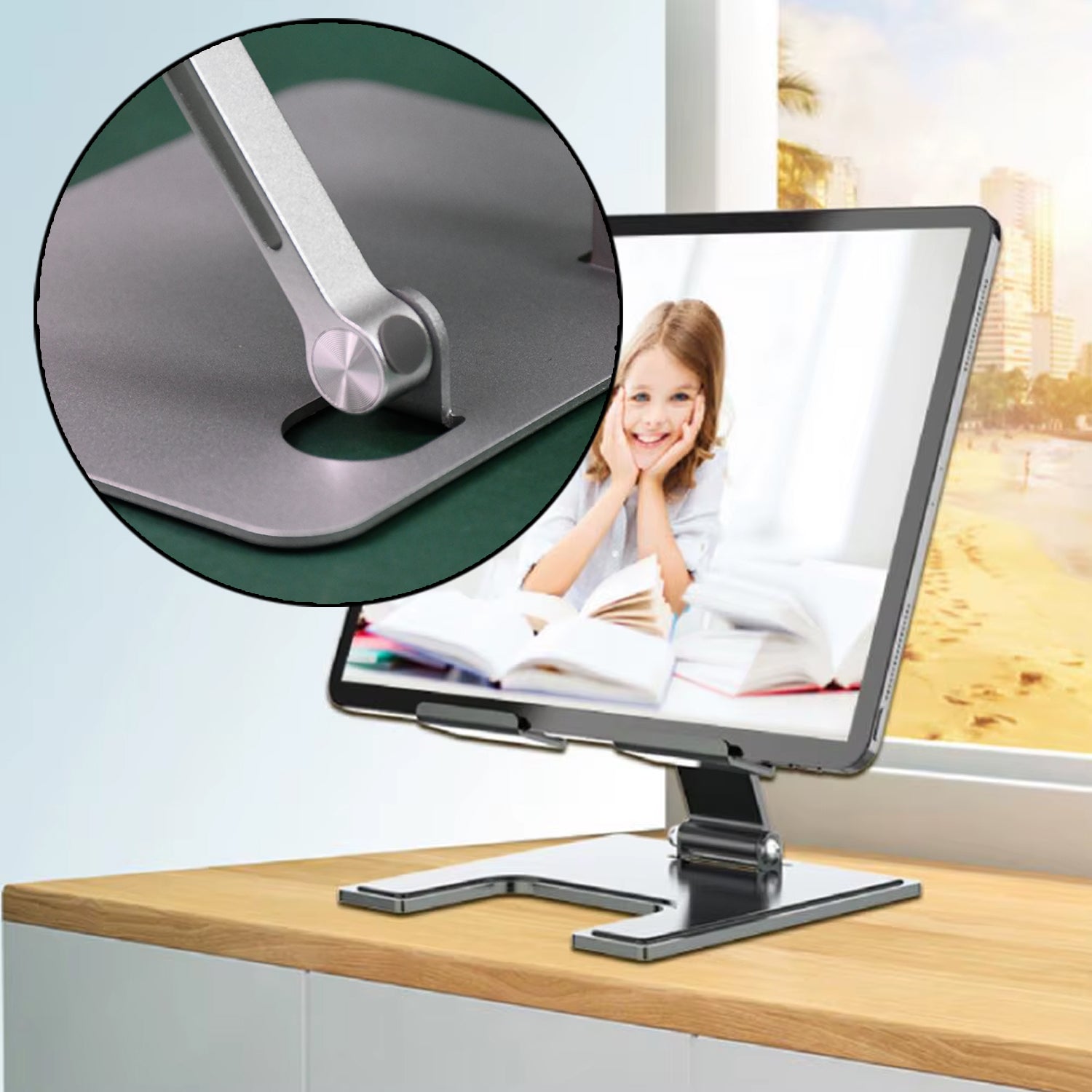 Tablet Stand Metal Alloy Adjustable Bracket, Suitable For tablet Computers for Desk Ergonomic Foldable Metal Tablet Holder/Tablets/Mobile Phones Your Brand