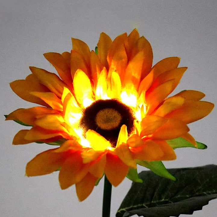 Garden Solar Sunflower Outdoor LED Light  Inserted Ground Simulation Plant (4 Pcs Set) - TezCart