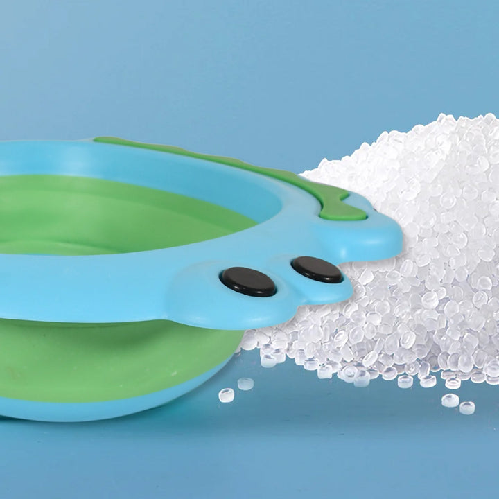 Frog Shape Wash Basin, Space Saving Multi Function Foldable Baby Wash basin Easy Clean Lightweight Thicken for Washing Face for Home (33×31Cm / 1 pc) Your Brand
