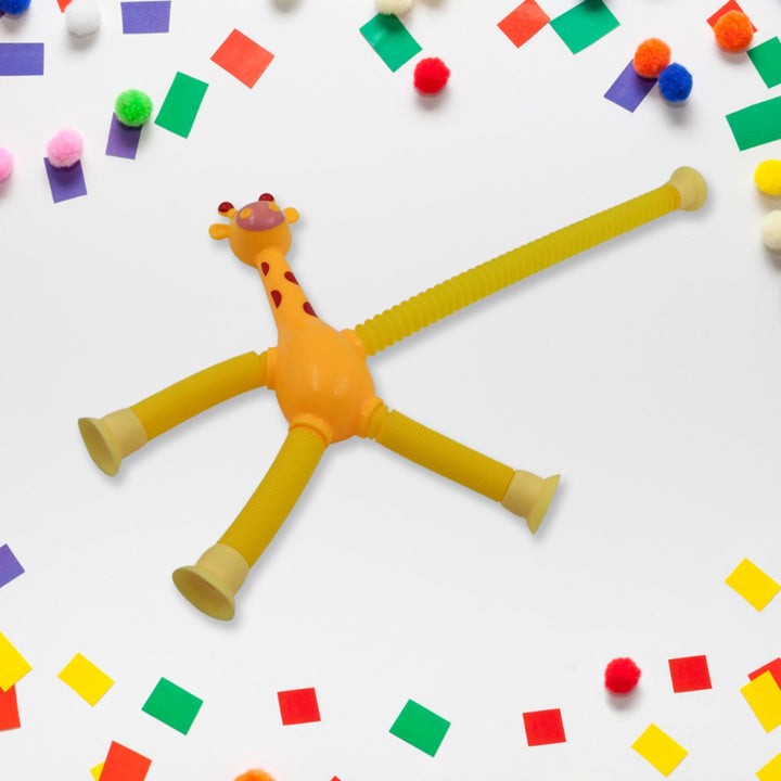 LED Telescopic Suction Cup Giraffe Toy, Pop Tubes Fidget Toys, Shape Changing Telescopic Sensory Tubes Fidget Tubes Sensory Toys Suction Toy, Funny Gift (3 Pcs Set) Your Brand