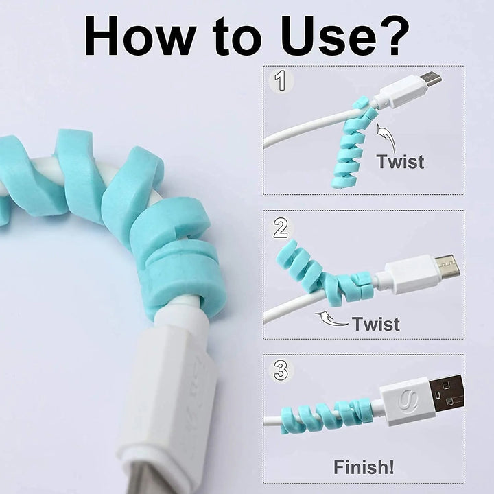 Spiral Charger Cable Protector Data Cable Saver Charging Cords Protective for All Universal  Cable Cover (Pack of 10) Your Brand