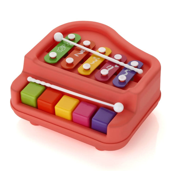 2 in 1 Baby Piano Xylophone Toy for Toddlers, 5 Multicolored Key Keyboard Xylophone Piano, Preschool Educational Musical Learning Instruments Toy for Baby Kids Girls Boys 3+ Years (1 Pc) Your Brand