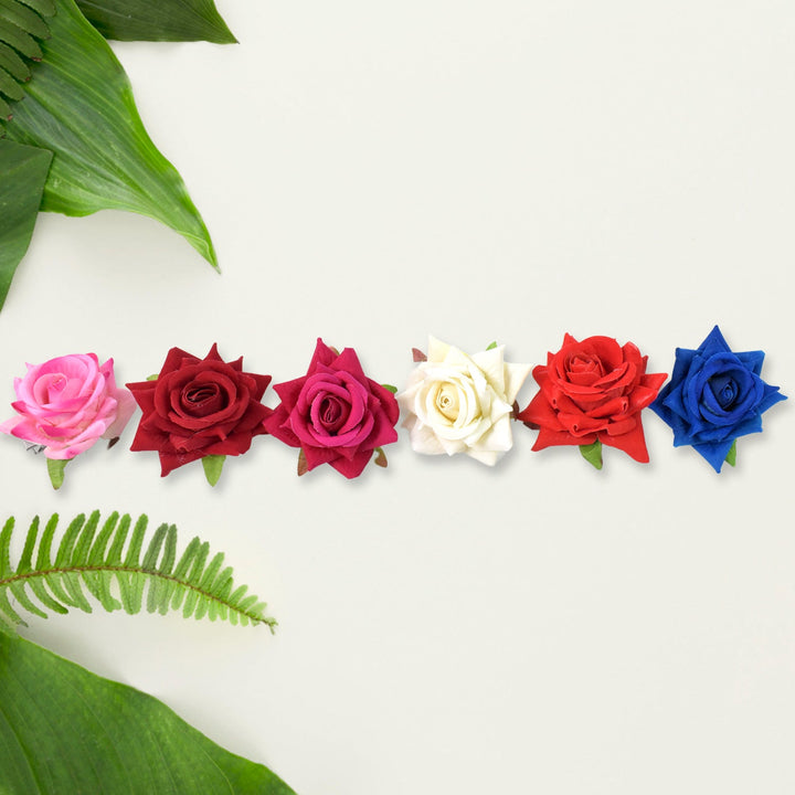Colourful Flowing Flower Hair Pin (12 Pcs Set / Mix Color) - TezCart