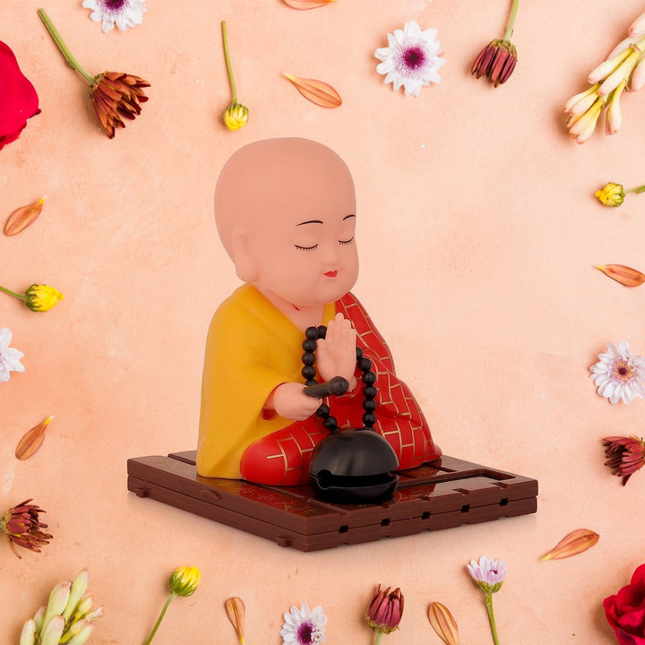 Solar Powered Sitting Buddha Statue,  Moving Head and Hand (1 Pc / Big) - TezCart