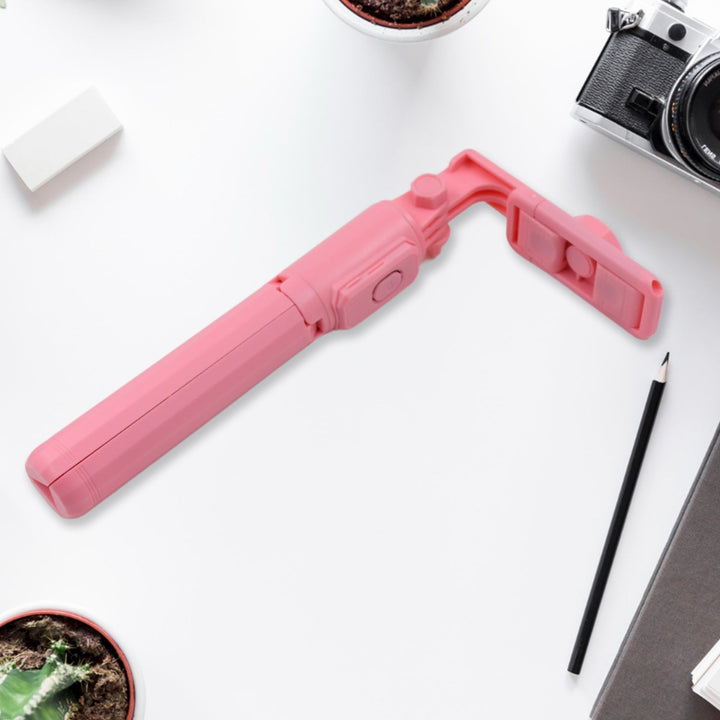 Portable Foldable Selfie Stick with Remote Control, 3-Axis Tripod Hand Stabilizer for Smartphones, TikTok Vlog YouTuber Video Recording (1 Pc) Your Brand