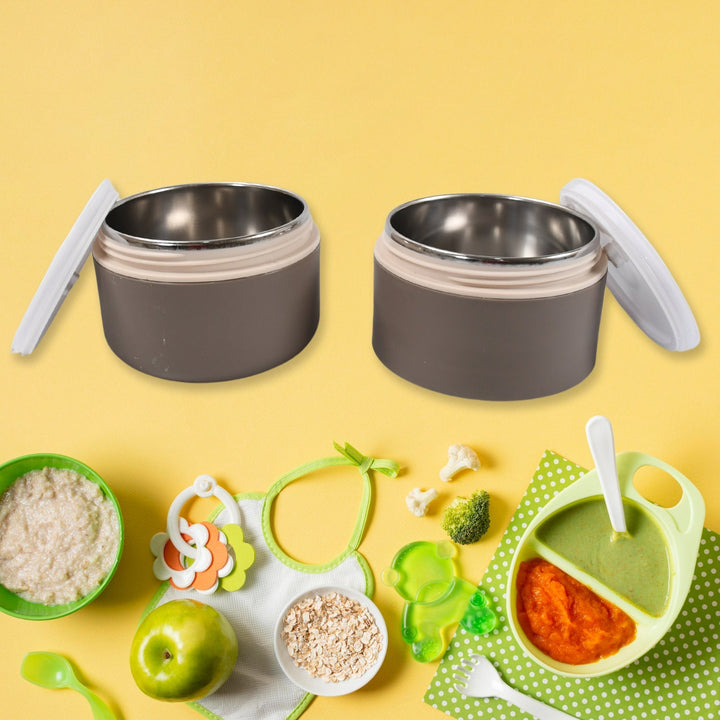 Ganesh Smart Stack 2 Layer Portable Lunch Box Stainless Steel Airtight Leak-Proof Lunch Box for Office, School, Picnic: Color May Vary (2 Layer) Your Brand