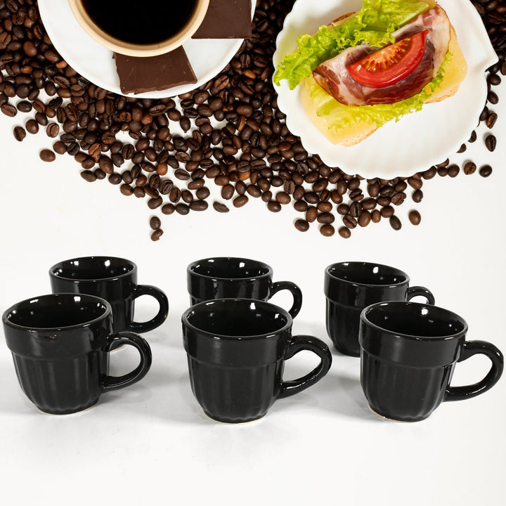 Sweet Buzz Ceramic Tea / cups / Mug Set With Seashell Shape Serving Bowl Milk Cup, Coffee Cup, Tea Cup, Breakfast Cup, Drinking Mug or Outdoor for Household, Gift for Birthday, Wedding Party (8 Pcs set) Your Brand