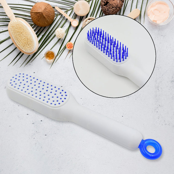 Self-Cleaning Hairbrush, Self-Cleaning Anti-Static Detangling Massage Comb, One-pull Clean Scalable Rotate Lifting Self Cleaning Hairbrush Hair Styling Tools Your Brand