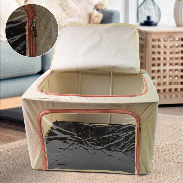 Zippered Closet Storage Box with Lid, With Window (Mix Design & Size / 1 Pc) your brand