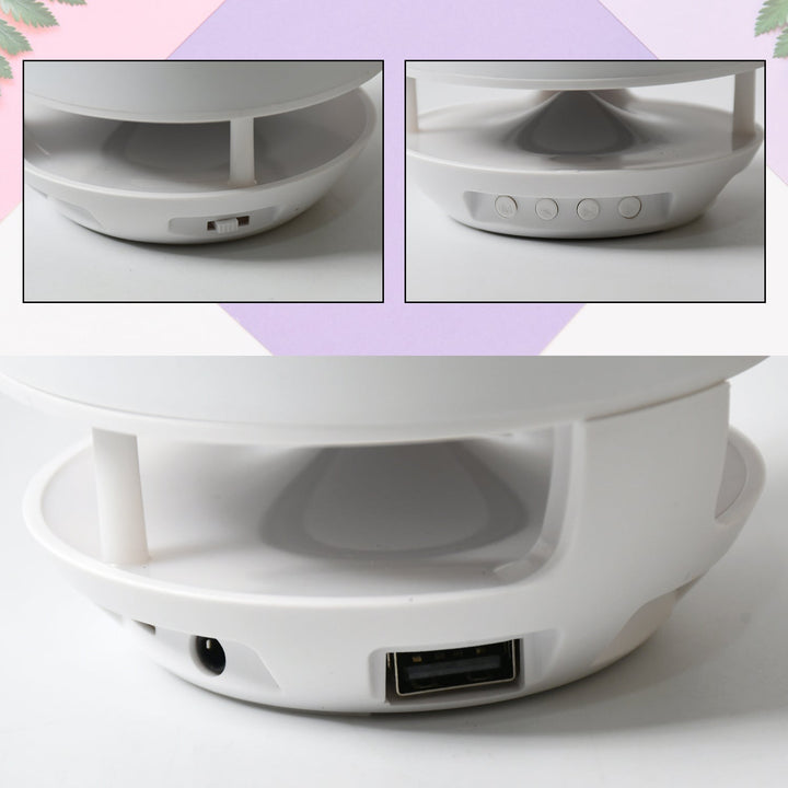 Multifunctional 4-Compartment Pen Holder with 5W Bluetooth Speaker & Smart Color-Changing Desk Lamp Your Brand