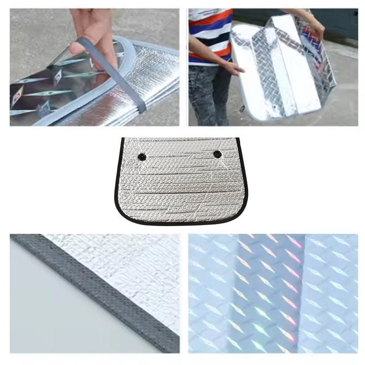 Car Windshield Sun Shade, Blocks UV Rays Sun Visor Protector, Keeps Your Vehicle Cool Sunshade for Cars, SUVs, Trucks, and Vans (80×35 Cm) Your Brand
