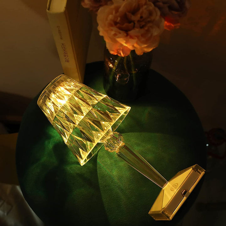 Romantic Crystal Table Lamp, Diamond Lamp, 16 Colors, 6 Brightness Level, Touch / Remote Control Switch, SUB Charging, Lampshade Night Light, Bedroom Bedside, Living Room Decoration Your Brand