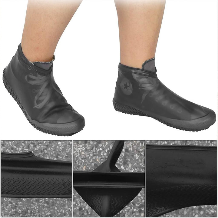 Non-Slip Silicone Reusable Waterproof Rain Shoes Covers (1 Pair / Small / Mix Color) - TezCart