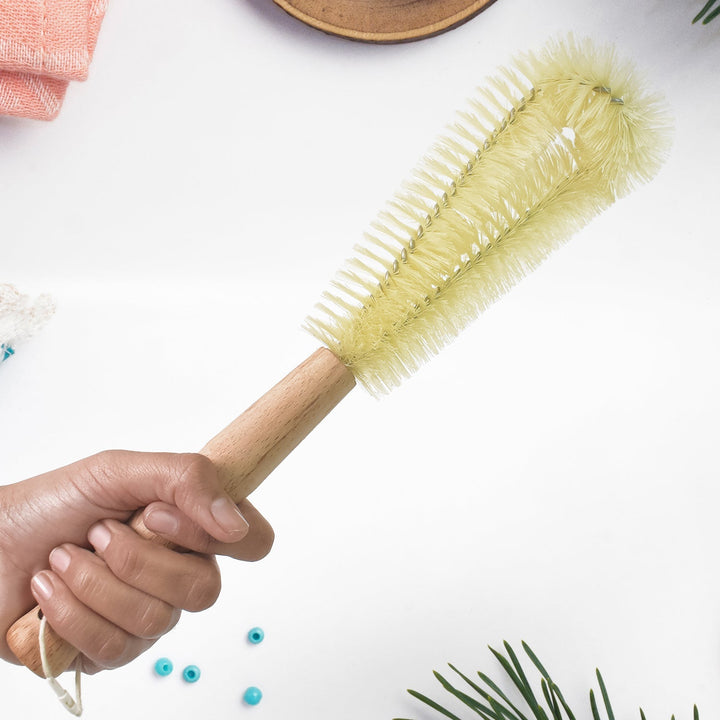 13 inch Bottle Brush, Bristle Brush with  Wood Handle, Washing Brush with Wooden Handle, Kitchen Cleaning Tool, Brushes for Dish, Tumbler, Teapot, Cup, Pan Your Brand