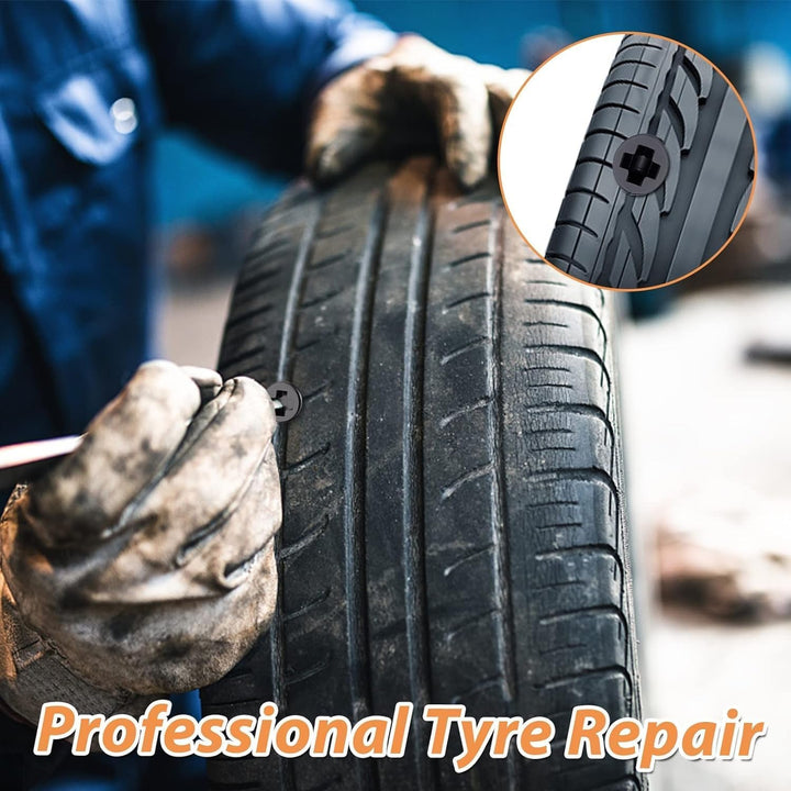 Tire Repair Rubber Nail Car Tire Repair Nails Tire Repair Rubber Screws, Black (10 Pcs Set) - TezCart
