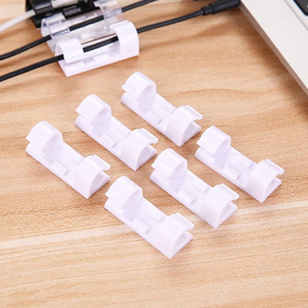 Plastic Clips Stronger Adhesive Tape | Cable Manager | Wire Manager | Wire Clamp | Wire Clips for Cable| Cable Organizer Cord Holder | Cord Clips for Car, Office and Home (20 Pcs Set) Your Brand
