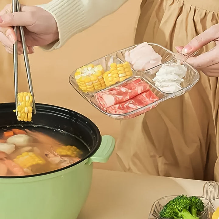 Plastic Kitchen Trays for Serving (4 Compartment / 1 Pc) your brand