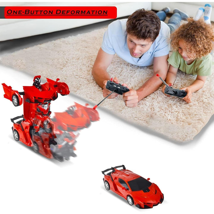 2 In 1 Automatic Robot Converted Remote Control Car With Light Scale 360°Drifting Deformation Robot Car Toy Kids Boys, Robot Convert Unique Toy For Boys (1 Pc) Your Brand