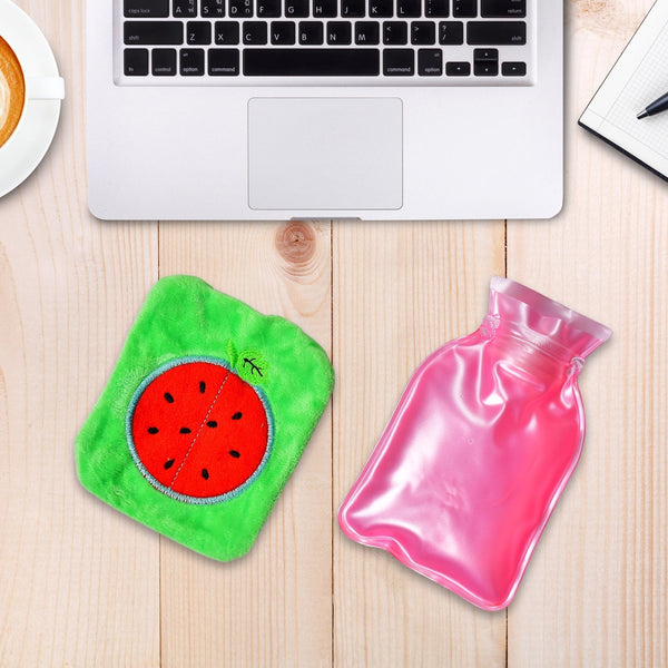 Watermelon small Hot Water Bag with Cover for Pain Relief, Neck, Shoulder Pain and Hand, Feet Warmer, Menstrual Cramps. Your Brand
