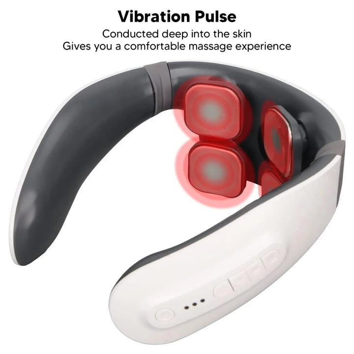 4 Heads Smart Electric Neck and Back Pulse Massager (1 Pc) - TezCart