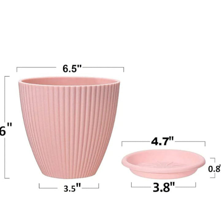 Plastic Flower Pot with Bottom Tray (5 Pcs Set) Your Brand
