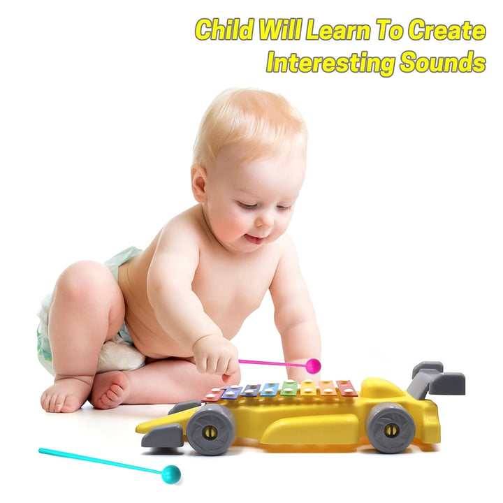 Musical Car Piano Xylophone Toy, Plastic Car Xylophone (1 Set) - TezCart