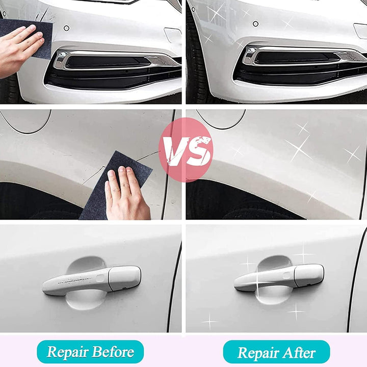 Nano Magic Car Scratch Remover Cloth, Multipurpose Scratch Repair Cloth, Cloth for Car Paint Scratch Repair, Easy to Repair Slight Scratches on the Surface Polishing Repeatable Use for All Kinds of Car (45 ML Repair Solution, 2 Gloves, 2 nano Cloth) Your Brand