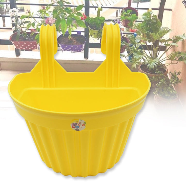 Multicolor Hanging Plastic Planters Orchid Relling , For Plantation, Planters for Balcony and Home Gardening, Indoor, Outdoor (1 Pc ) Your Brand