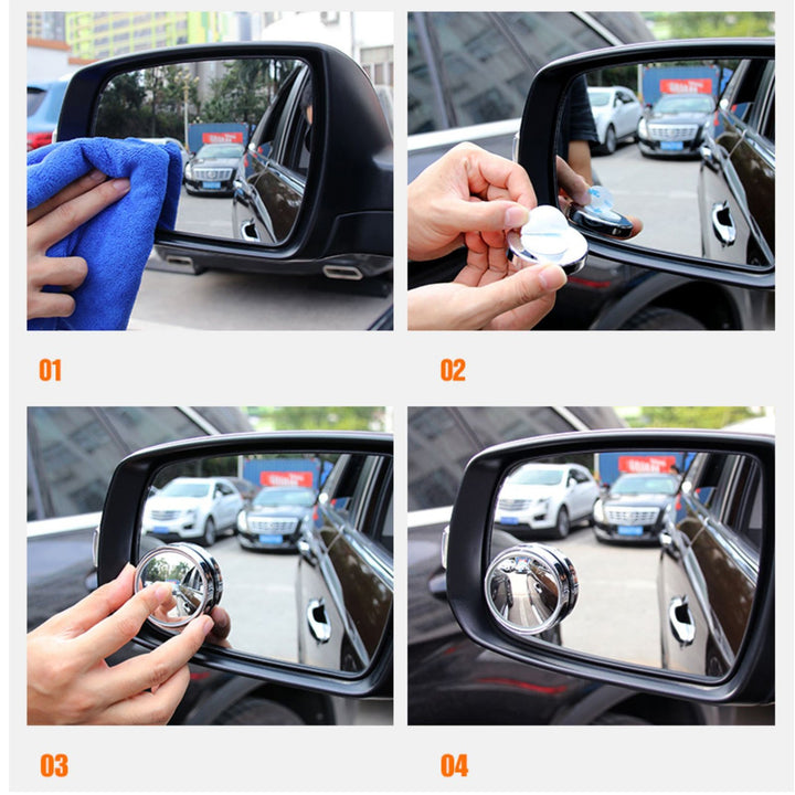 Car Blind Spot Side Mirror Round HD Glass Blind spot Mirror (2 Pc) - TezCart