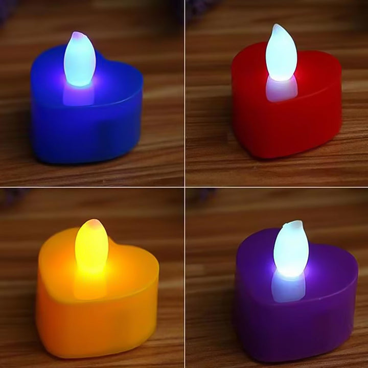 LED Tealights, Smokeless Plastic Decorative Candles (Pack Of 6 / Multicolor) - TezCart